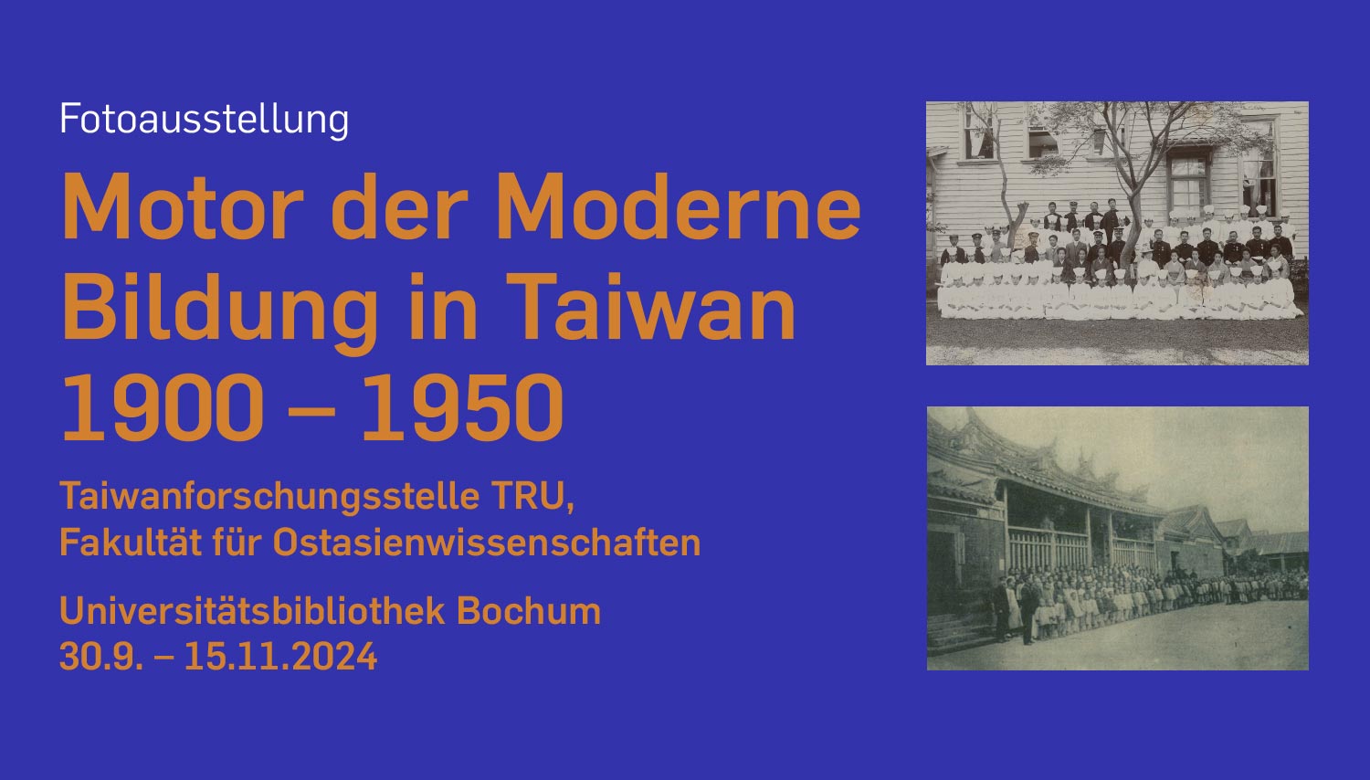 Fotoausstellung Motor der Moderne – Bildung in Taiwan 1900 - 1950